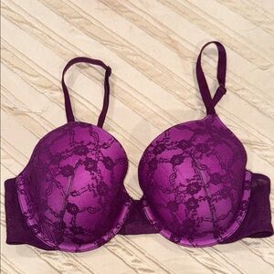 Elegant Purple Lace Bra